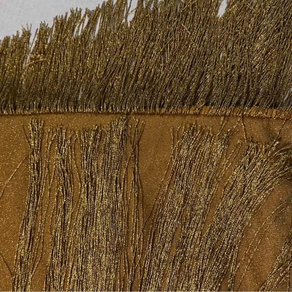 Miss Circle Elegant Gold V-Neck Fringe Dress Size XS - Picture 15 of 15